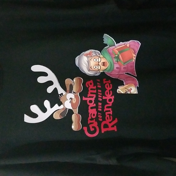 SBC Grandma Got Run Over By A Reindeer Black Crewneck Sweatshirt - Picture 7 of 10